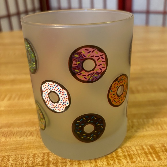 Culver Frosted Glass Doughnut Low Ball Glass - Picture 2 of 7